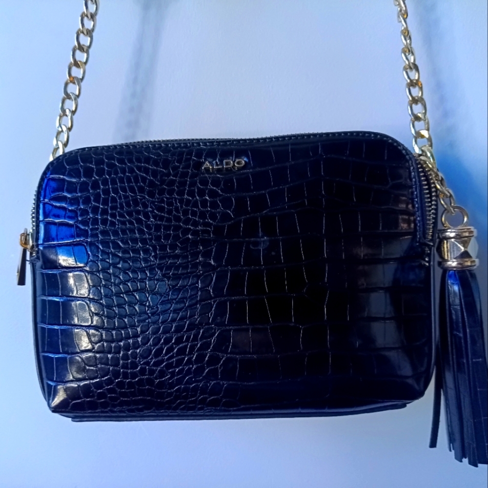 ALDO Faux Crocodile Embossed Purse with Tassle